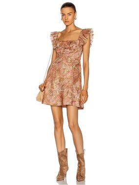 Zimmermann Mini Ruffle Neck Dress